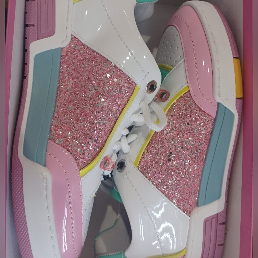 Mochino Couture Glitter Pink Multi women sneakers